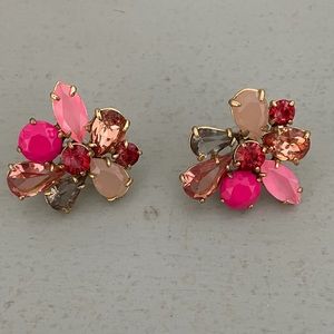 J crew pink shaded cluster earrings